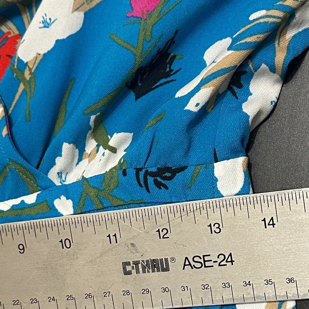 J. Crew Factory Blue Floral High Low Dress - Picture 4 of 6